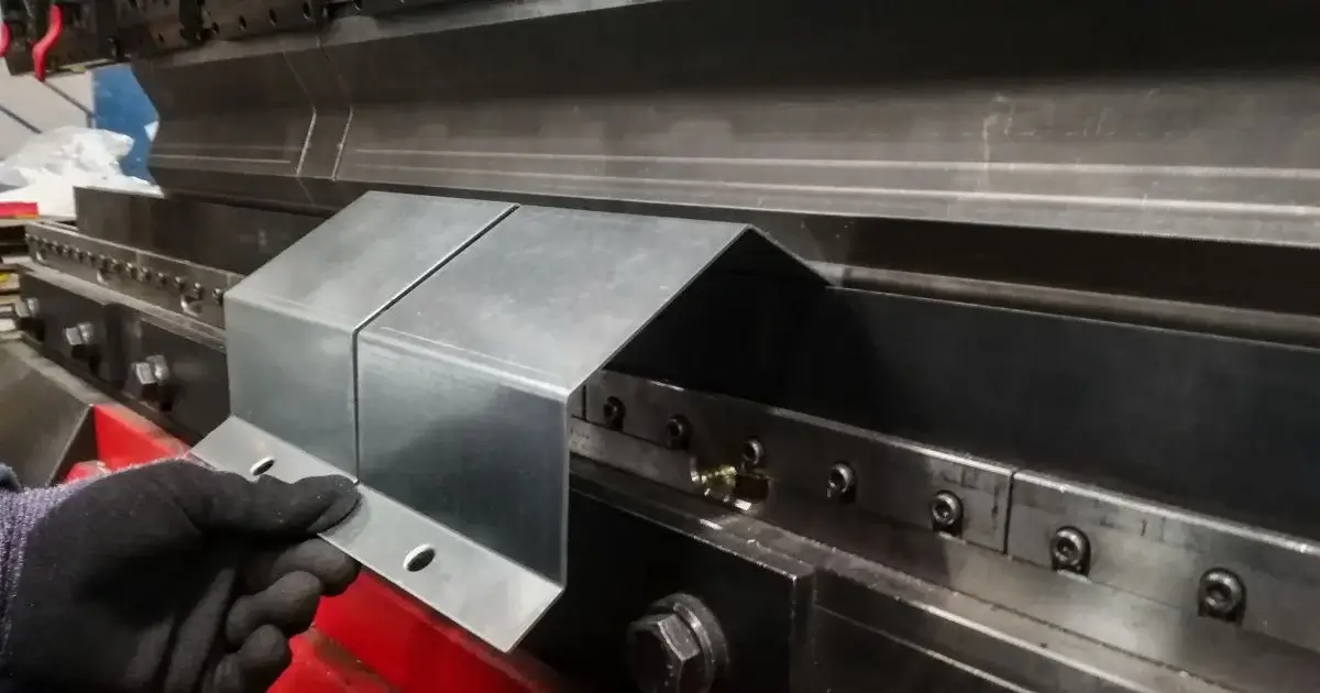 Press brake forming custom sheet metal component